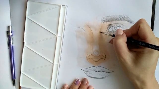 КАК НАРИСОВАТЬ ЛИЦО ЧЕЛОВЕКА / нос / Урок рисования / рисуем нос смотреть онлайн