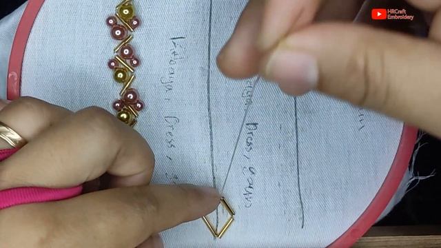 Beads Hand embroidery basic stitches tutorial for beginners || Beads embroidery design || Beads wor