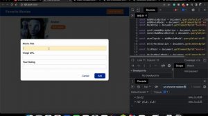 Favourite Movies Web Application with Database | JavaScript