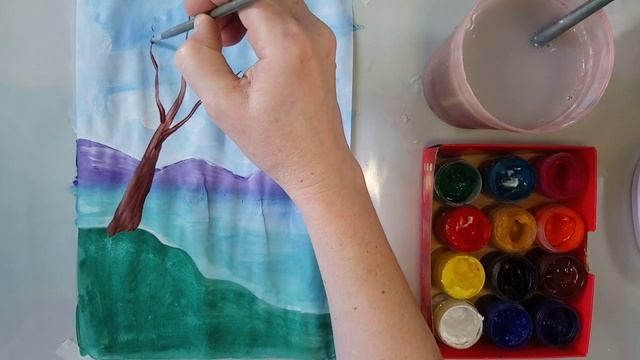 Как нарисовать цветущее дерево #маленький_художник смотреть онлайн