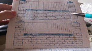 Забор из силикатного кирпича с металлопрофилем готов.