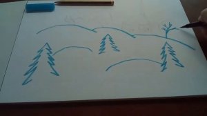 2 часть. Рисуем новогодний пейзаж.