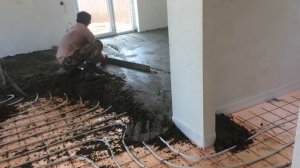 Стяжка теплого пола, полусухая, механизированная.