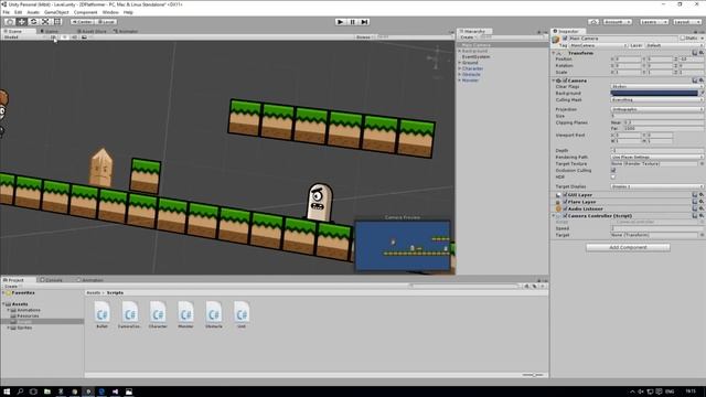 Создание простого 2D платформера в Unity3D.
