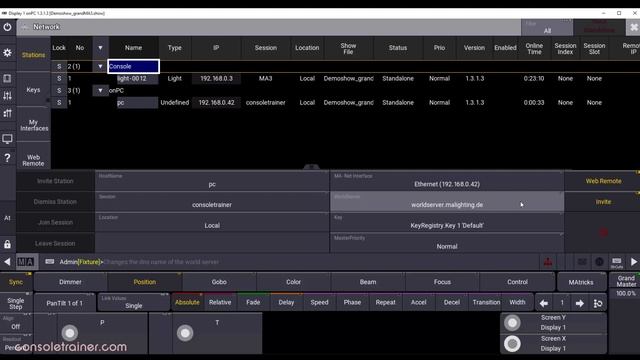 7: Networking  grandMA3 for grandMA2 Programmers  consoletrainer tutorial