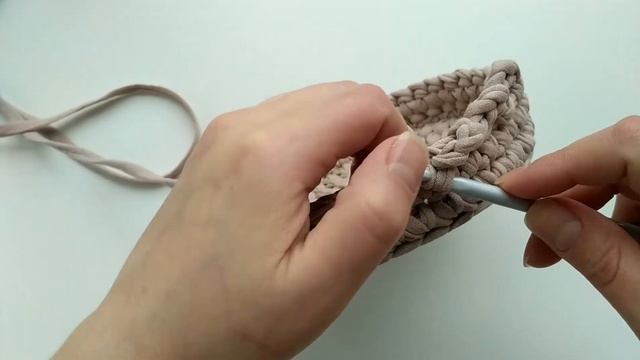 СУМКА ВЕДРО крючком из трикотажной пряжи
