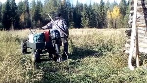 40 км. на мотоблоке нева мб 2 с проколотым колесом на тележке....