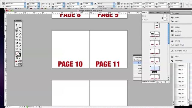 Indesign Setting up page numbers