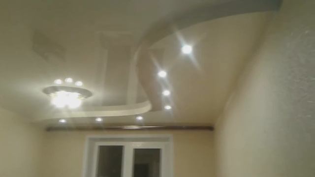 Двухуровневый натяжной потолок г.Сургут. Реакция заказчика... смотреть онлайн