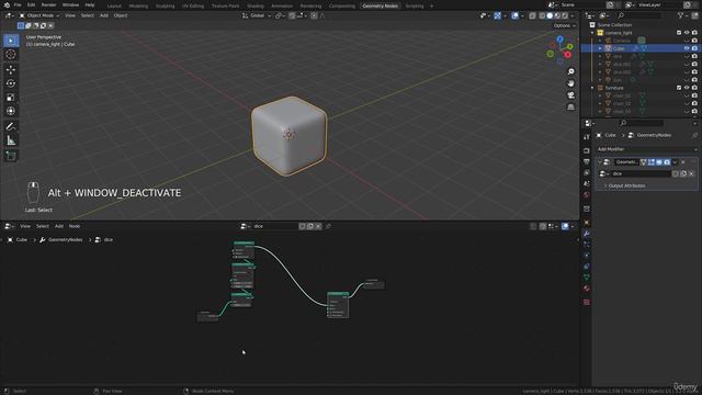 Chapter 2 - Starting with Blender (3.2), Lecture 18- Lecture 12 Introduction to Geometry Nodes