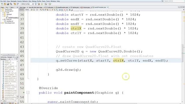 Java 2D 6: Using QuadCurse2D to draw quadratic curves смотреть онлайн