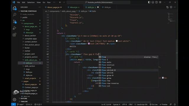 Create a Professional Portfolio with React & Tailwind: About page