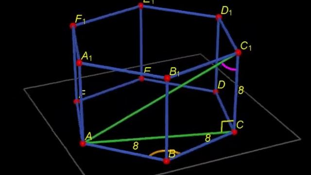 Правильная шестиугольная призма с равными рёбрами Найдите угол смотреть онлайн