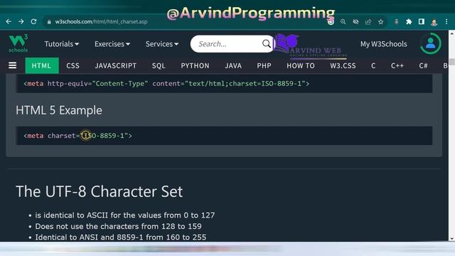 HTML Encoding | Character Set | HTML Tutorial In Hindi