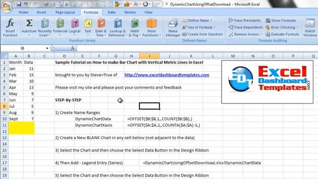 How-to make a Dynamic Chart using Excel Offset Function смотреть онлайн