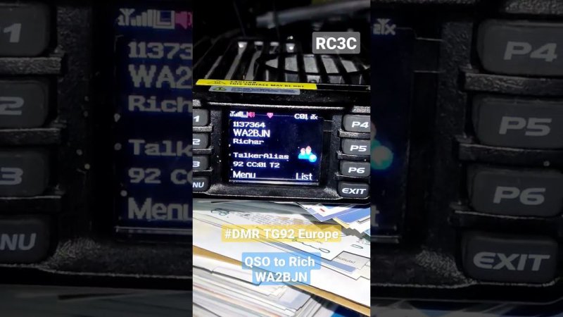 QSO to Rich WA2BJN on #DMR TG92 #EUROPE #shorts