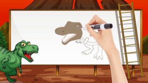 🦖 Тиранозавр. Т-рекс. Динозавр. Вчимось малювати з Дітьми.