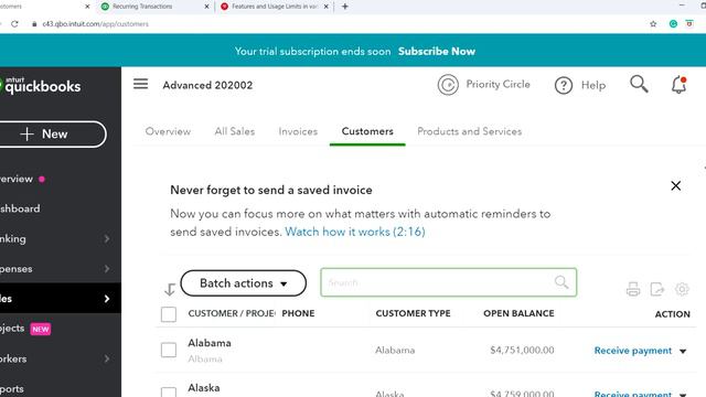 QuickBooks Online Plans - Compare Features and Usage Limits of Advanced, Plus, Essentials, Start