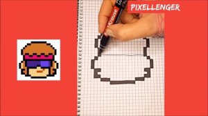 Бастер Бравл Старс Buster Brawl Stars Как рисовать по клеткам Простые рисунки How to Draw Pixel Art