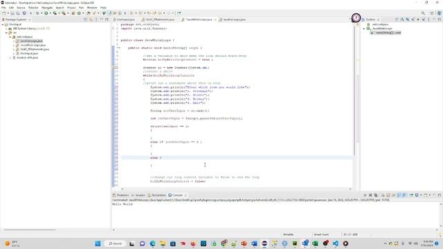 Java Tutorial 6: Creating a menu in Java using a While loop смотреть онлайн