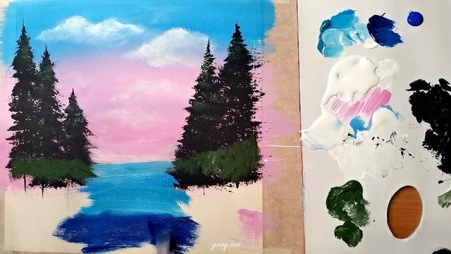 Красивая Природа. Рисунки акриловыми красками. Вдохновение. Acrylic painting for beginners смотреть онлайн