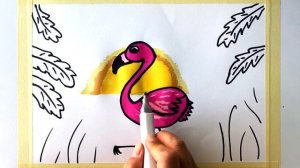 Розовый фламинго. Видеоурок Как нарисовать поэтапно фламинго. Урок рисования для детей от 5 лет.