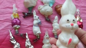Антикварные елочные игрушки СССР. Зайчики. Выпуск 21