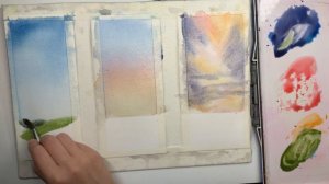 Заливки с переходами цвета. Градации цвета в акварели. 6 приемов для создания много цветных заливок