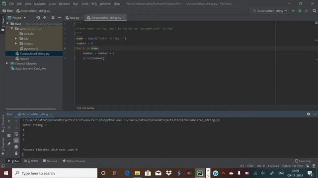 Python code | Accumulated string смотреть онлайн