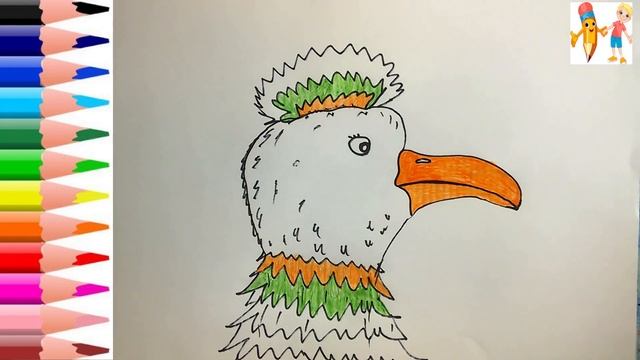 Как нарисовать ПТИЧКУ / Рисунки и раскраски для детей с помощью РУКИ / Детская Комната РАСКРАСКИ