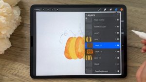Digital watercolor in PROCREATE ? (paint a pumpkin on your iPad!)