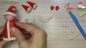 Лепим из пластилина Деда Мороза.