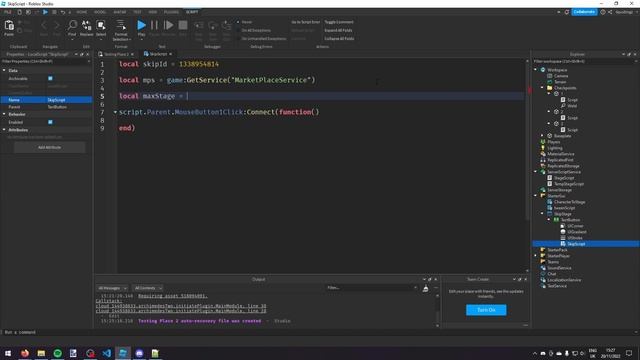 How to Make a Skip Stage Button in Roblox Studio - Roblox Scripting Tutorial