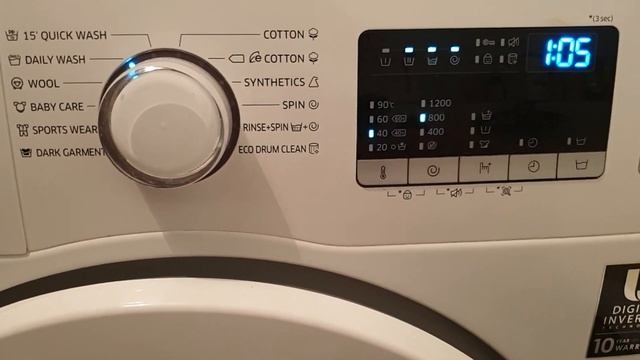 Функция Самоочистки на стиральной машине Samsung. Индикатор ECO DRUM CLEAN! SAMSUNG WASHING MACHINE смотреть онлайн