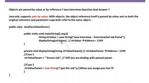 Objects are passed by value or by reference Java Interview Question And Answer