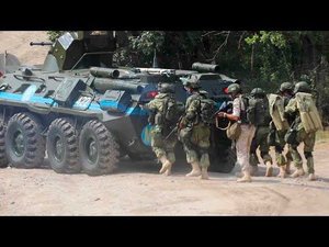 Тренировка российских миротворцев по обеспечению безопасности на наблюдательном посту