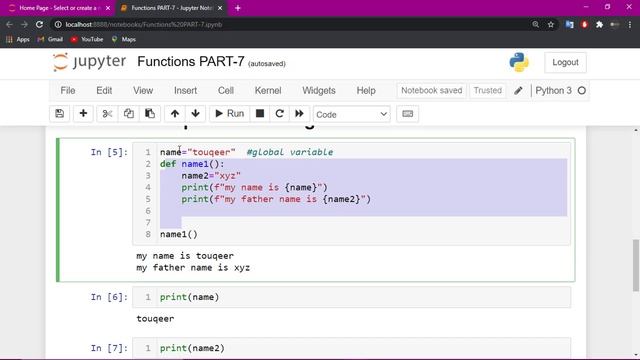 global vs local variables python| function within a function #python| Functions in python(PART-7)