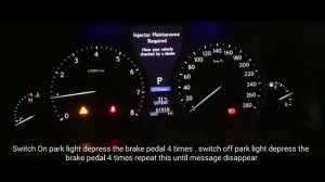 Lexus LS 460 Injector Maintenance Required Resetting