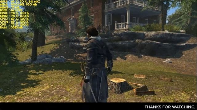 Assassin's Creed Rogue Gameplay test NVIDIA GeForce GT820m with Intel® Core™i5-4210U -8GB DDR3