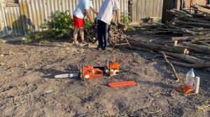 Три Бензопилы Stihl ms-180,Husgvarna 240,Могилёв БМ-5,5 как пилят ,как заводятся (часть-1)
