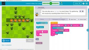 studio.code.org Lesson 9: Bee: For Loops
