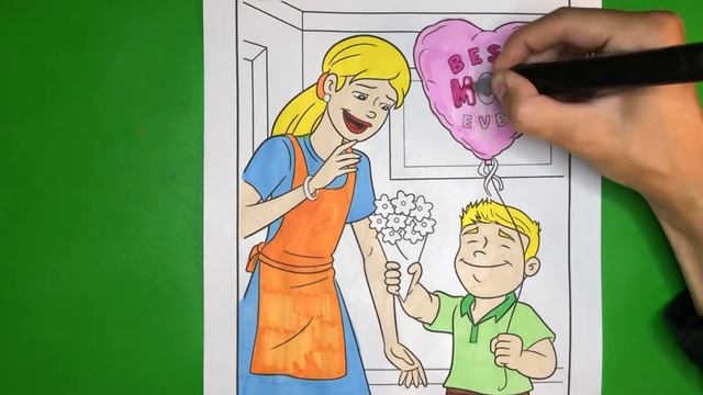 Раскраска Мама / Раскраски для детей / Раскраска / Цветы маме раскраска