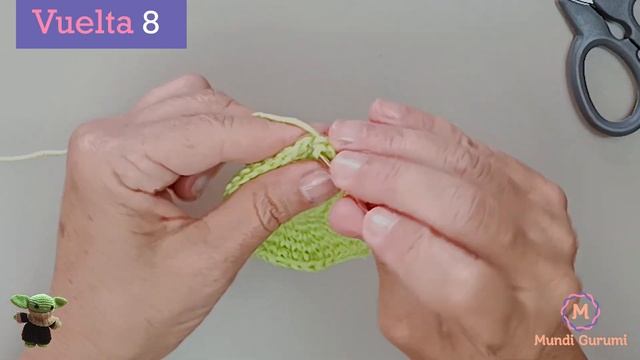 BABY YODA tejido a crochet: Patrón de la ? cabeza del amigurumi [1 de 9]