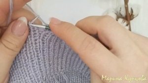Вяжем фиксированный отворот для шапки. Резинка с фиксированным отворотом.