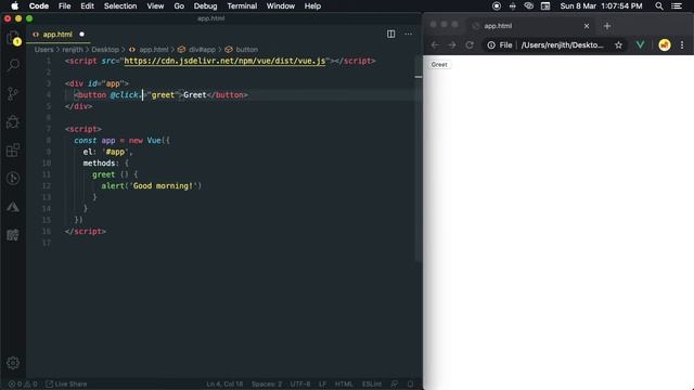 Vue.js Tutorial #10 Event Handling in Vue.js