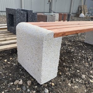 Уличная скамейка Британия 1 (со спинкой и без) из бетона. Лавочка уличная.