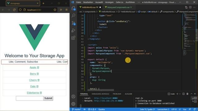 Components in VUE JS 2 Mit Props kommunizieren