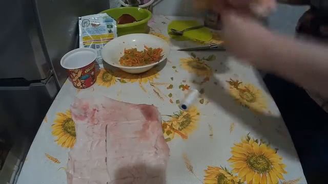 Рулеты свиные с овощами