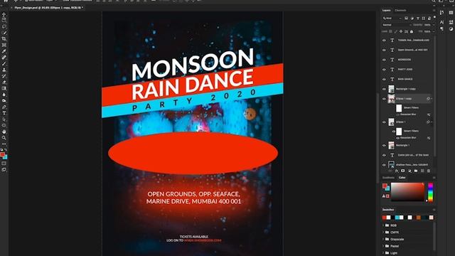 How to design a Monsoon Flyer in Adobe Photoshop 2020 смотреть онлайн