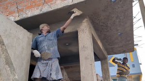 Простой способ оштукатуривания бетона потолка цементной смесью